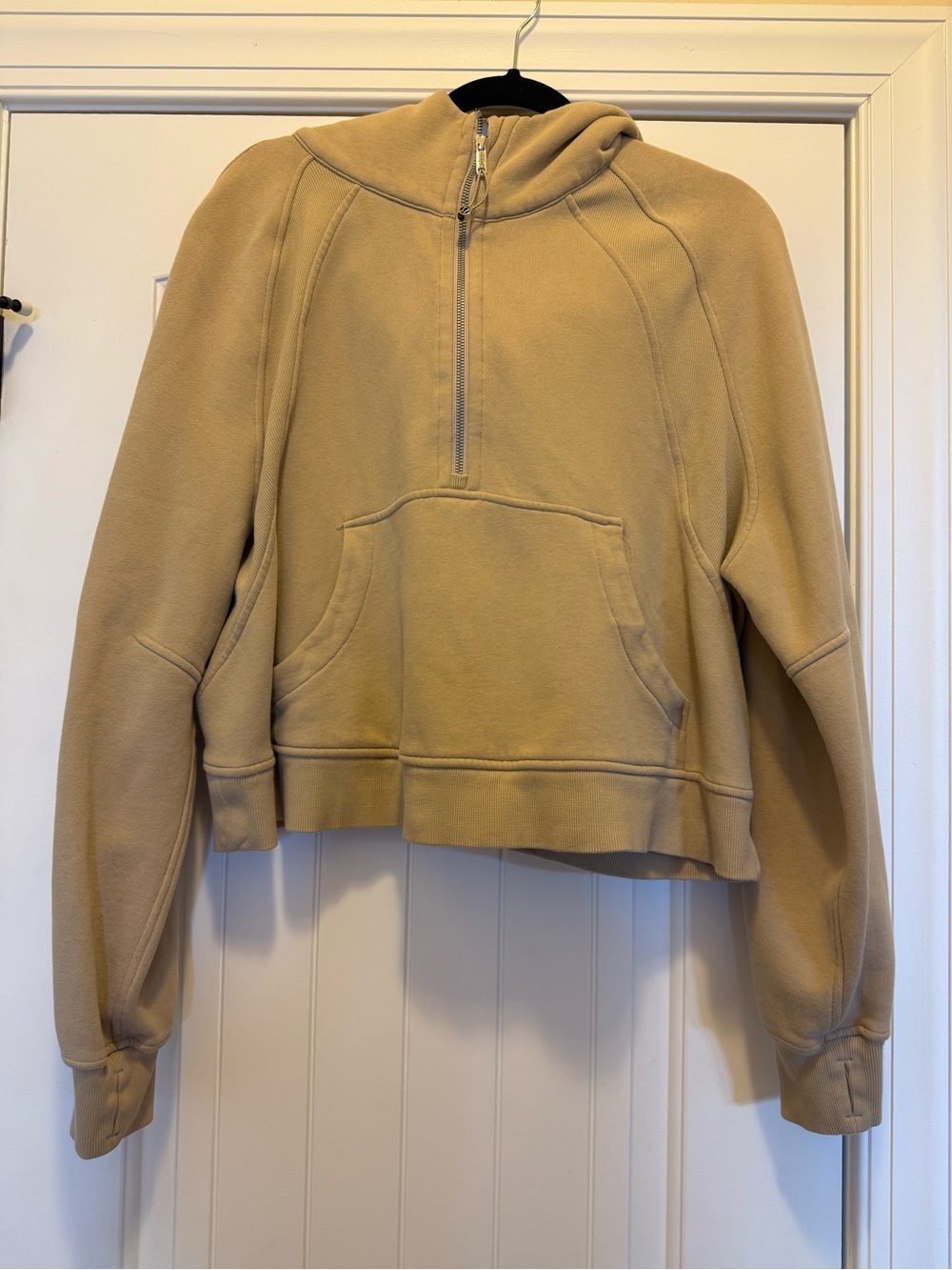 Women's Scuba Cropped Half-Zip Hoodie - Tan Lululemon